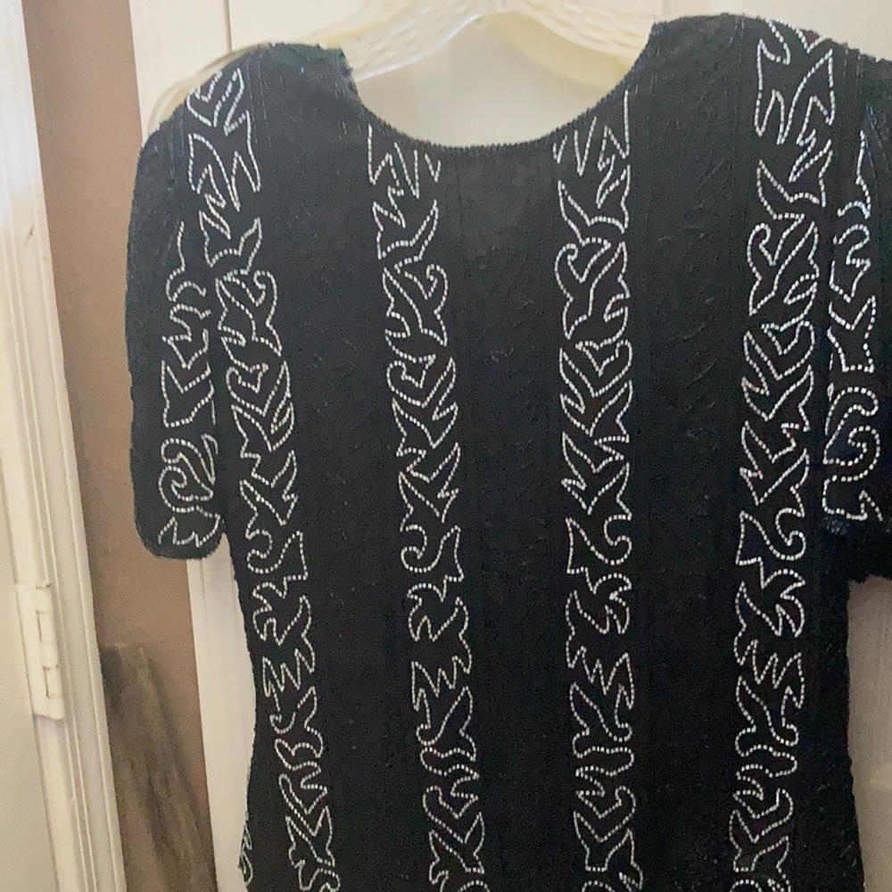 FINAL MARKDOWN Ladies silk beaded top large